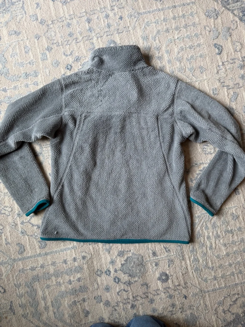 Patagonia Gray Fleece Snap-T Pullover with Teal Trim
